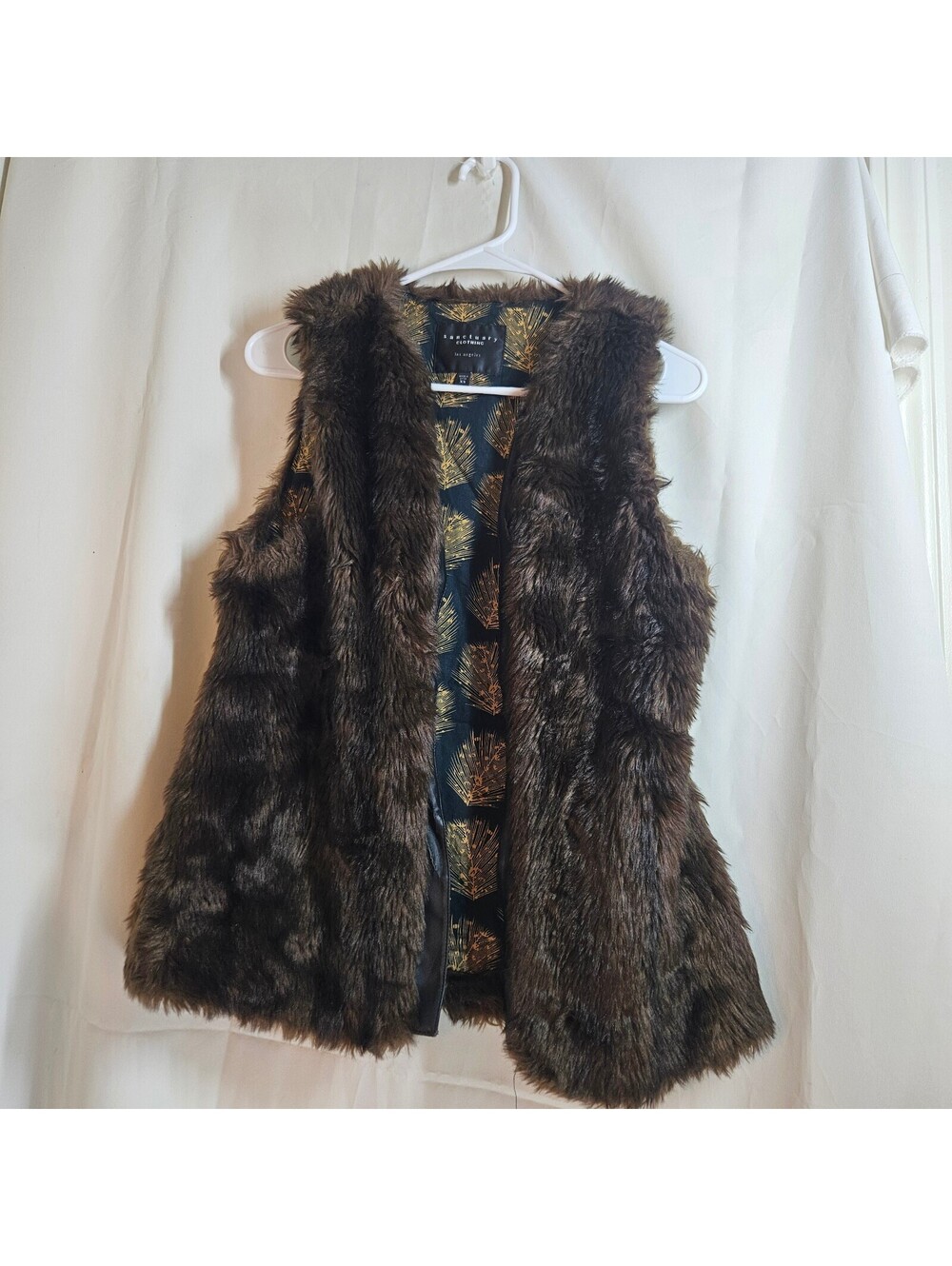 Sanctuary Clothing Women's Faux Fur Vest Size XS Brown Sleeveless Outerwear